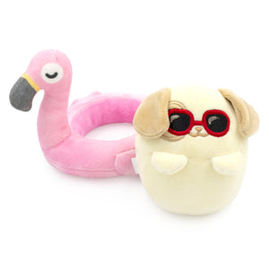 Anirollz 6” Flamingo Floatie Puppiroll Plush