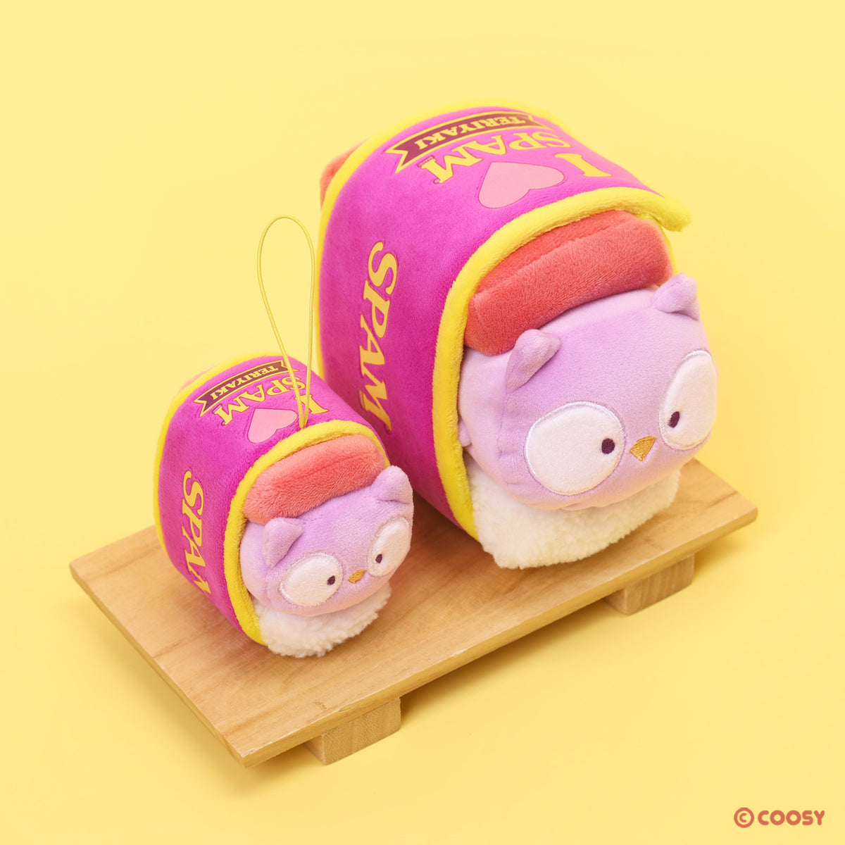 Anirollz x SPAM® Brand | Teriyaki Lavender Owlyroll 4” Plush Keychain