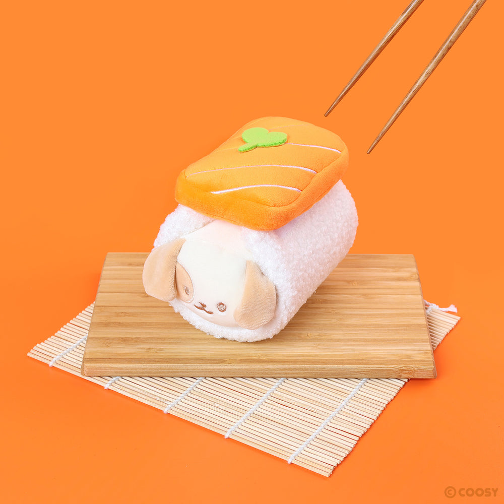 Salmon Sushi Puppiroll 6” Small Outfitz Plush