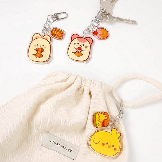 Bunniroll Acrylic Keyring : Classic