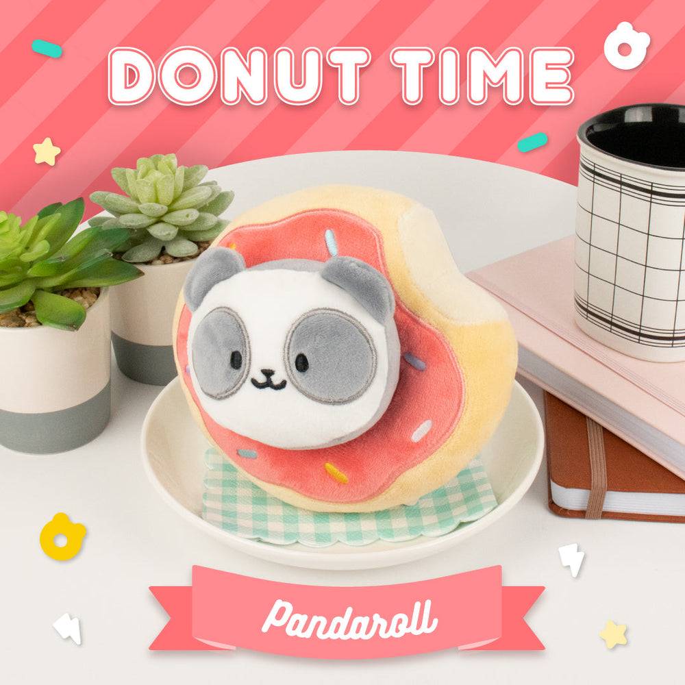 
            
                Load image into Gallery viewer, Anirollz 6” Donut Blanket Plush Pandaroll
            
        