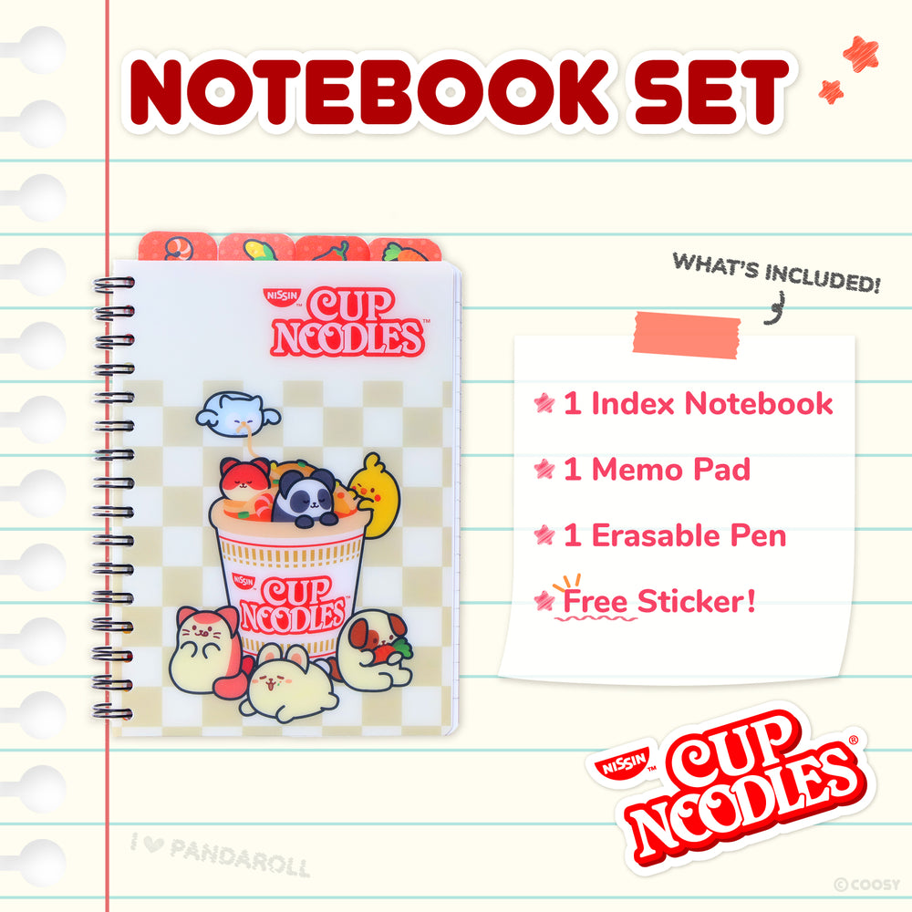 [Gift Set] Anirollz Cup Noodles Index Notebook Stationery Set