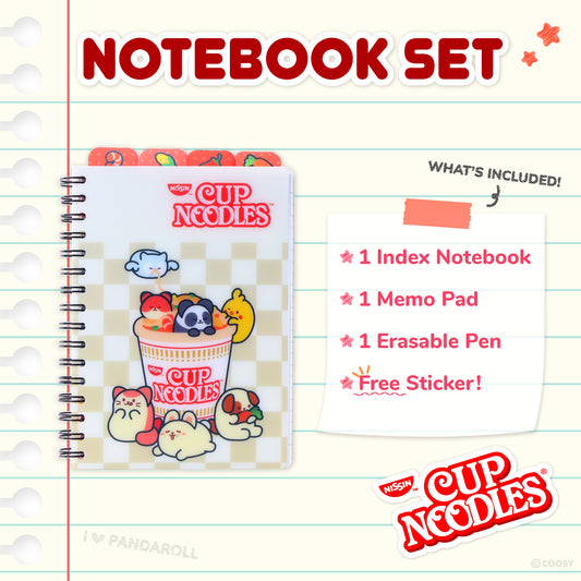 [Gift Set] Cup Noodles Index Notebook Stationery Set