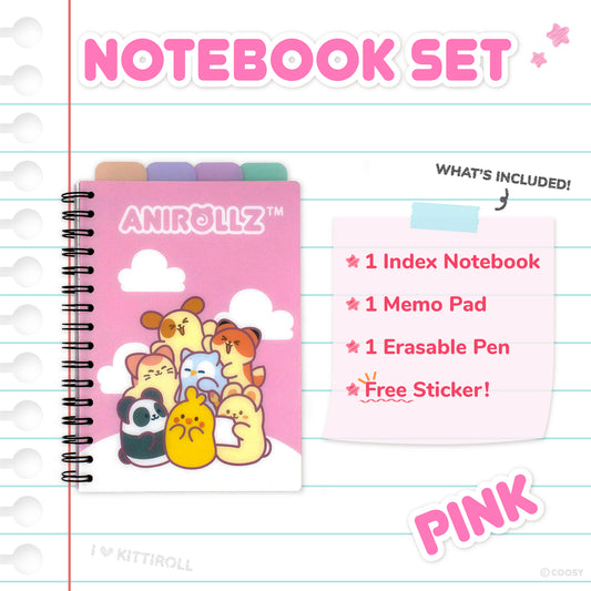 [Gift Set] Pink Index Notebook Stationery Set