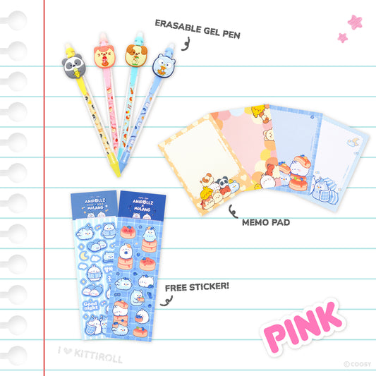 [Gift Set] Pink Index Notebook Stationery Set