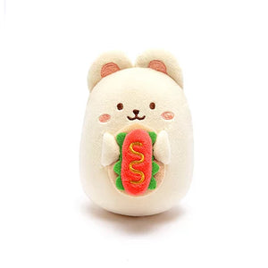 Anirollz Mini Plush Bunny Hot Dog Keychain Ornament Bunniroll 3