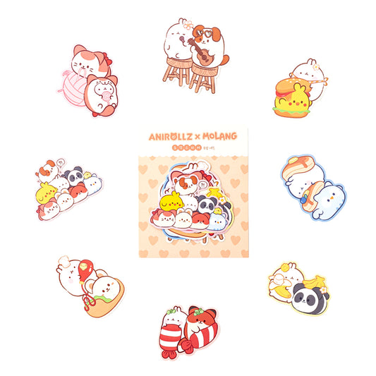 Anirollz x Molang 8pcs Sticker Set