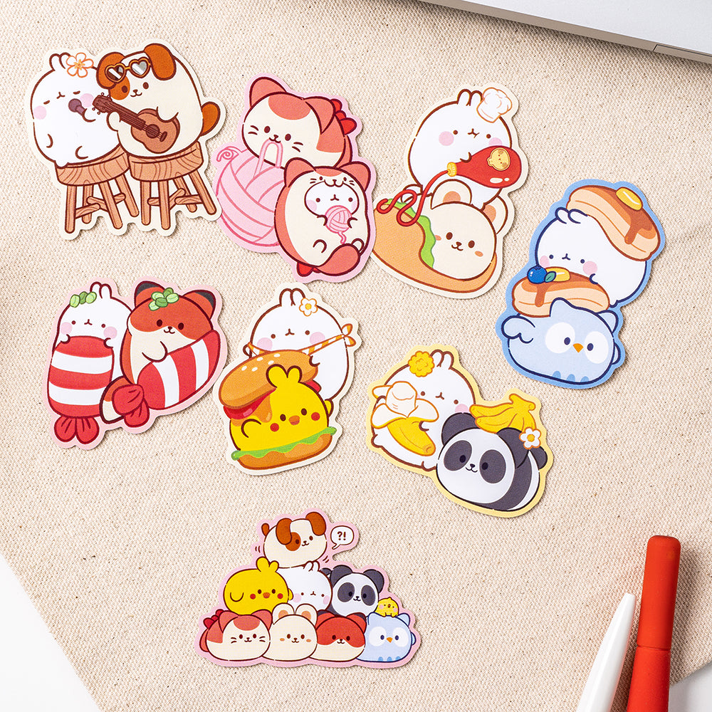 Anirollz x Molang 8pcs Sticker Set